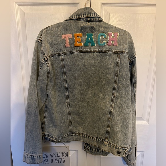TEACH Patch Get Your Teach On Jean Jacket - Picture 2 of 3